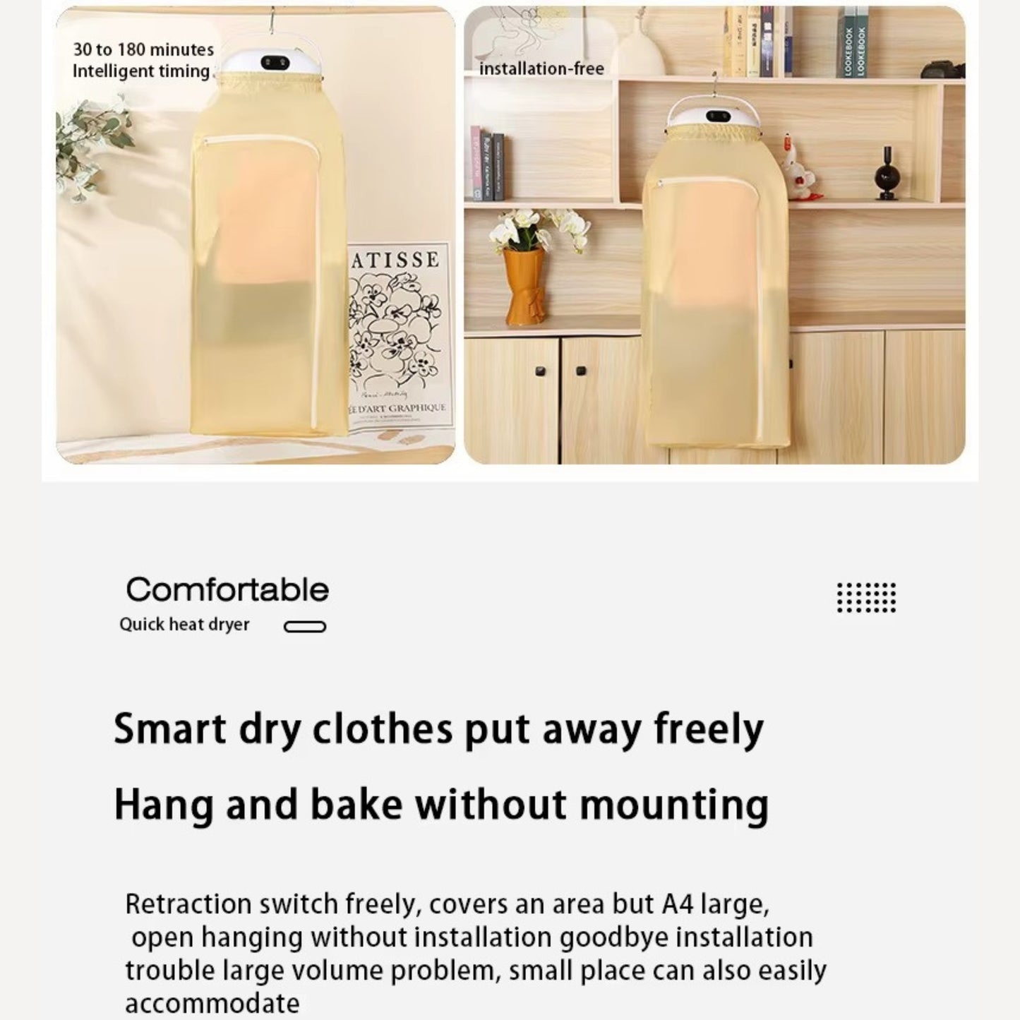 Folding Clothes Dryer AM-400 | Portable Folding Dryer for Home, Apartment, RV & Travel | Quick-Dry Mini Dryer Machine for Light Clothes, Underwear & Baby Wear