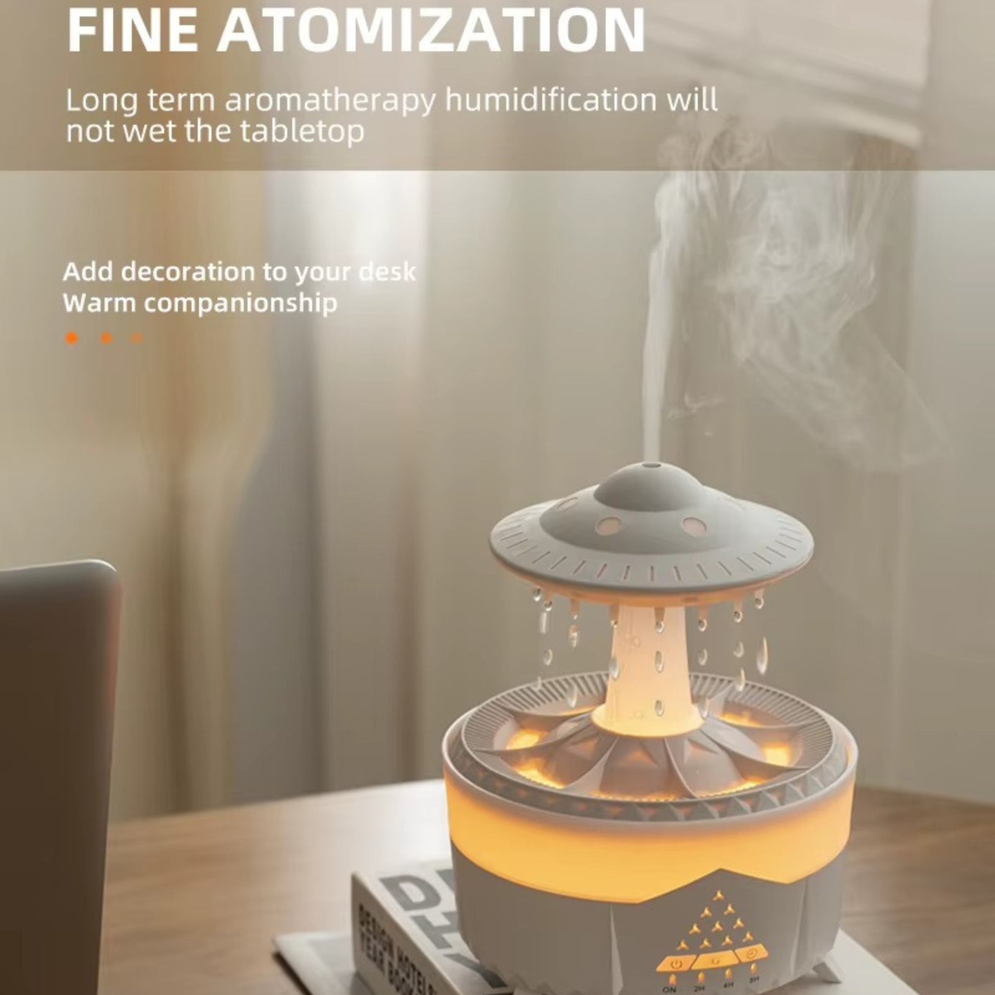 UFO Raindrop Aroma Diffuser | Raindrop Humidifier with Colorful Lights, Remote Control & Timer | Aromatherapy Essential Oil Diffuser