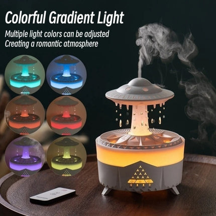 UFO Raindrop Aroma Diffuser | Raindrop Humidifier with Colorful Lights, Remote Control & Timer | Aromatherapy Essential Oil Diffuser