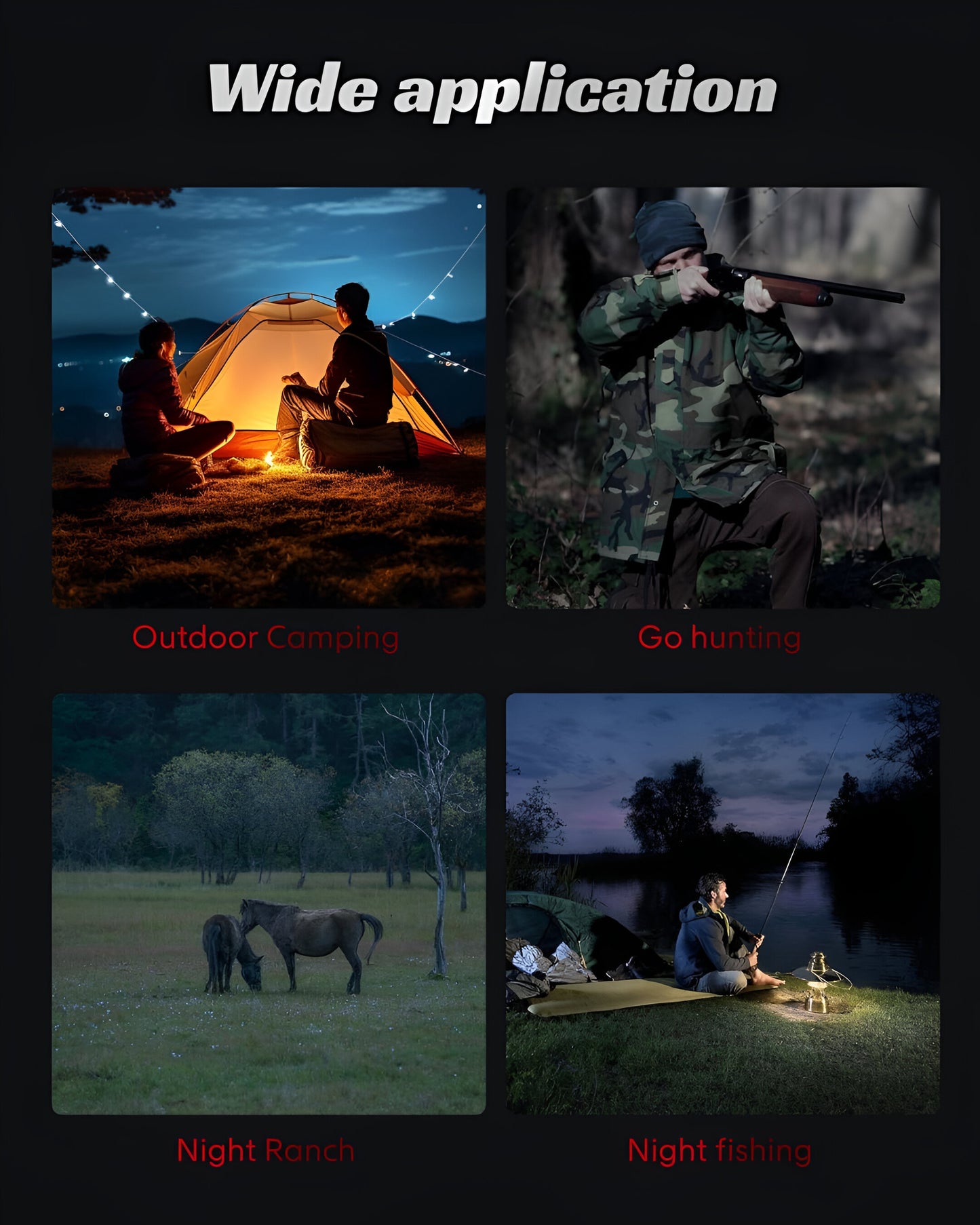 Night Vision Camera with 10x Digital Zoom & Red Dot Sight – 800M Range, Starlight Sensor, Day/Night Use, Photo & Video Capture