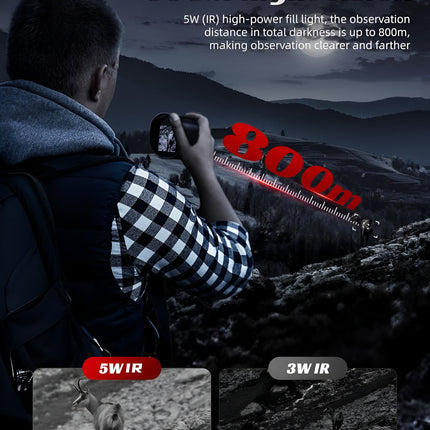 Night Vision Camera with 10x Digital Zoom & Red Dot Sight – 800M Range, Starlight Sensor, Day/Night Use, Photo & Video Capture