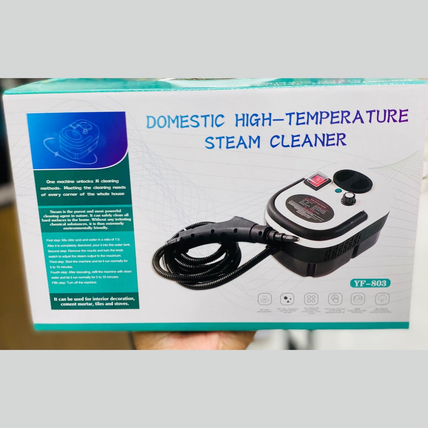 Domestic High-Temperature Steam Cleaner YF-803 | Multi-Purpose High-Pressure Cleaning Machine for Home, Tiles, and Kitchen
