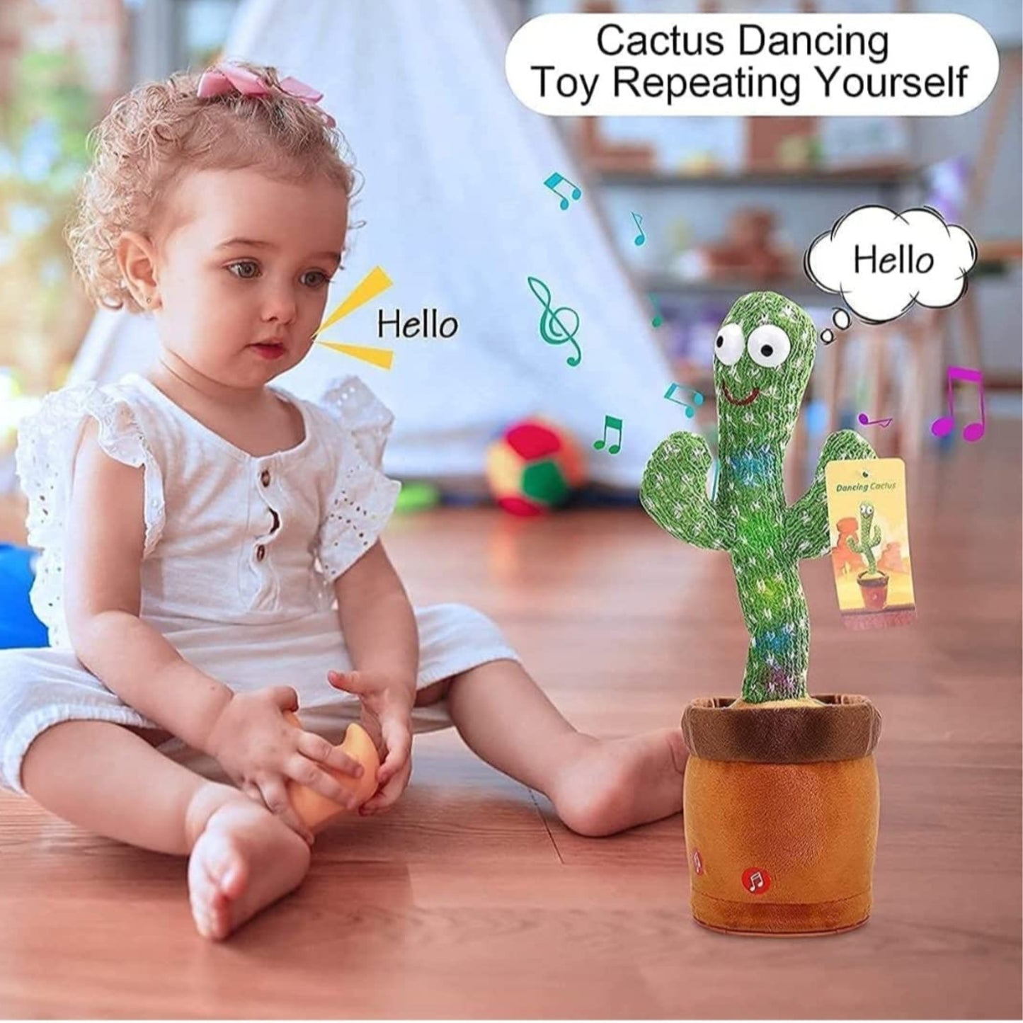 Dancing Cactus Talking Toy – Singing, Mimicry & Recording Plush Toy with Lights | Funny Interactive Educational Toy for Kids