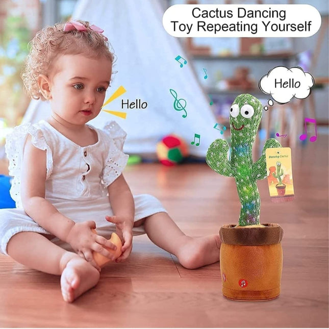 Dancing Cactus Talking Toy – Singing, Mimicry & Recording Plush Toy with Lights | Funny Interactive Educational Toy for Kids