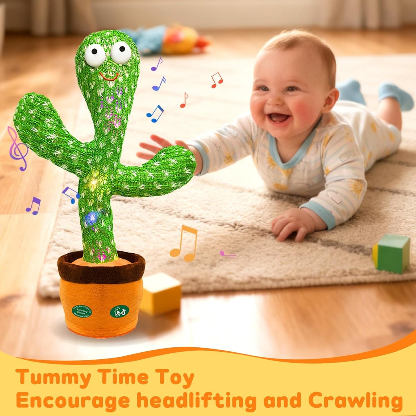 Dancing Cactus Talking Toy – Singing, Mimicry & Recording Plush Toy with Lights | Funny Interactive Educational Toy for Kids