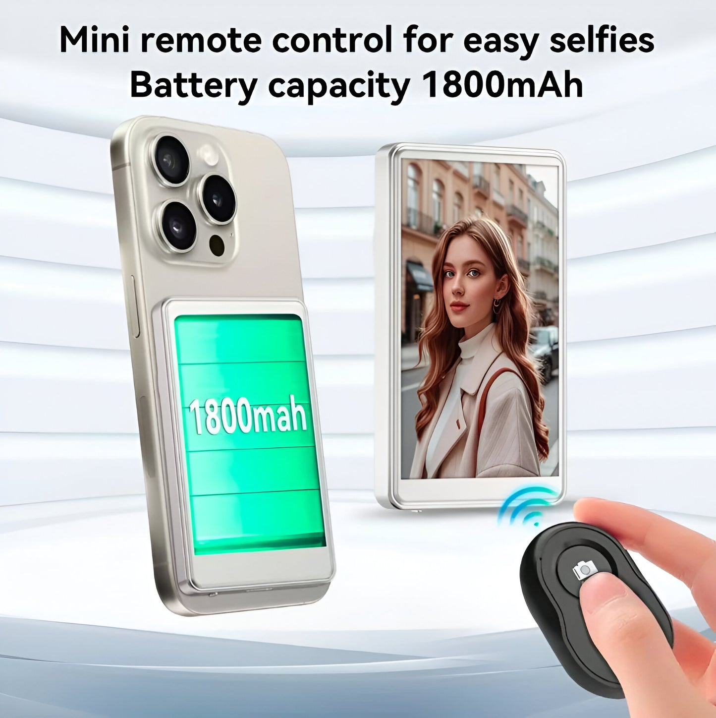 Magnetic Selfie Monitor Screen for Smartphones – Real-Time Rear Camera View for Vlogs, Selfies, and Live Streaming