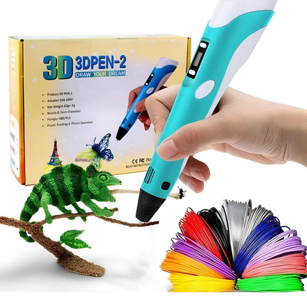 3D Pen for Kids & Adults – Stepless Speed, LCD Display, Safe Nozzle, with PLA Filaments & Accessories