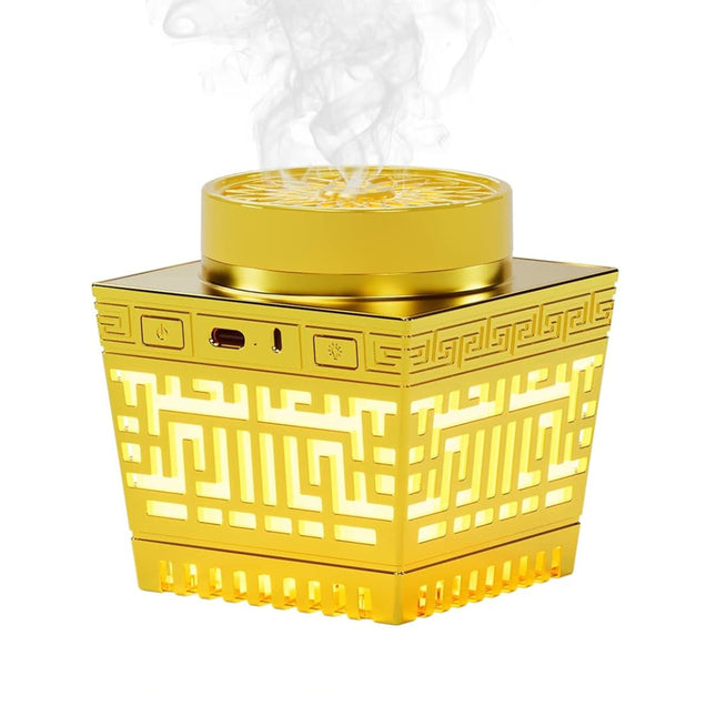 HONTON SQ-209P Portable Electric Incense Bakhoor Burner with Complete Holy Quran | Bluetooth Speaker, Azan Reminder, Remote Control & LED Light