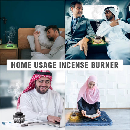 HONTON SQ-209P Portable Electric Incense Bakhoor Burner with Complete Holy Quran | Bluetooth Speaker, Azan Reminder, Remote Control & LED Light