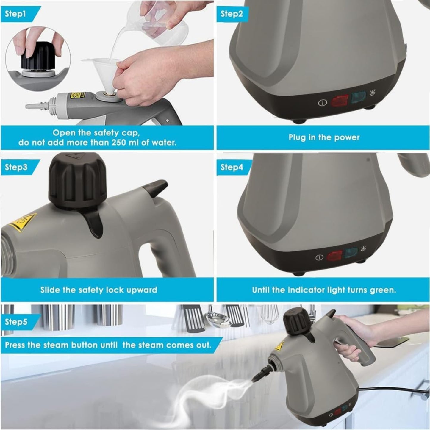 TOBI TB-967 Portable Steam Cleaner 1500W | Deluxe 15-in-1 Multi-Surface Cleaning Machine with Accessories