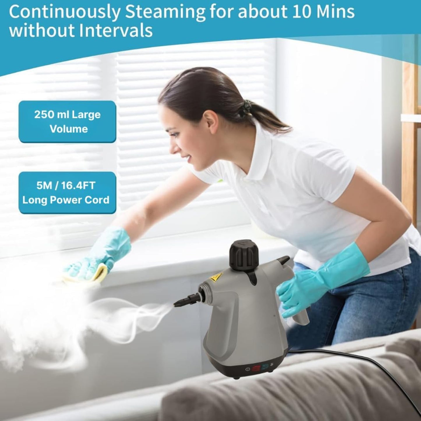 TOBI TB-967 Portable Steam Cleaner 1500W | Deluxe 15-in-1 Multi-Surface Cleaning Machine with Accessories