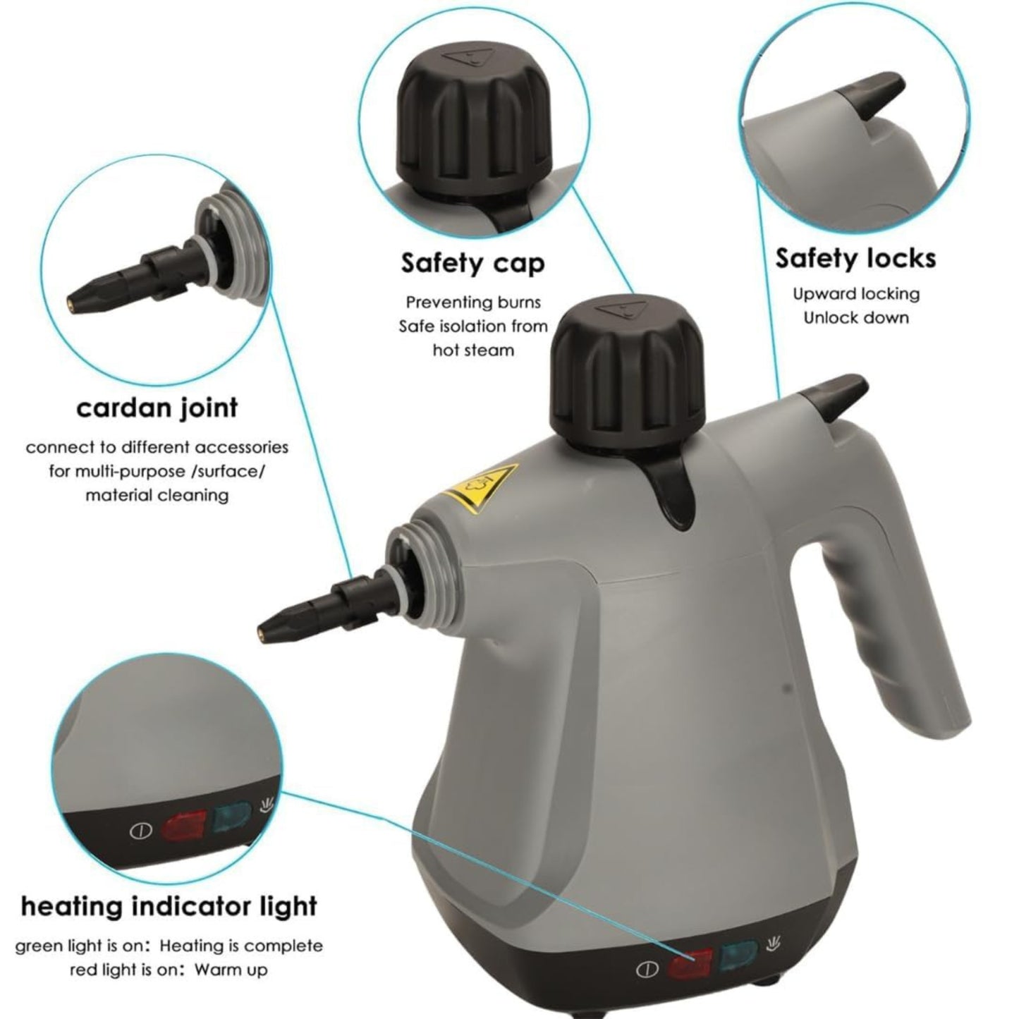 TOBI TB-967 Portable Steam Cleaner 1500W | Deluxe 15-in-1 Multi-Surface Cleaning Machine with Accessories