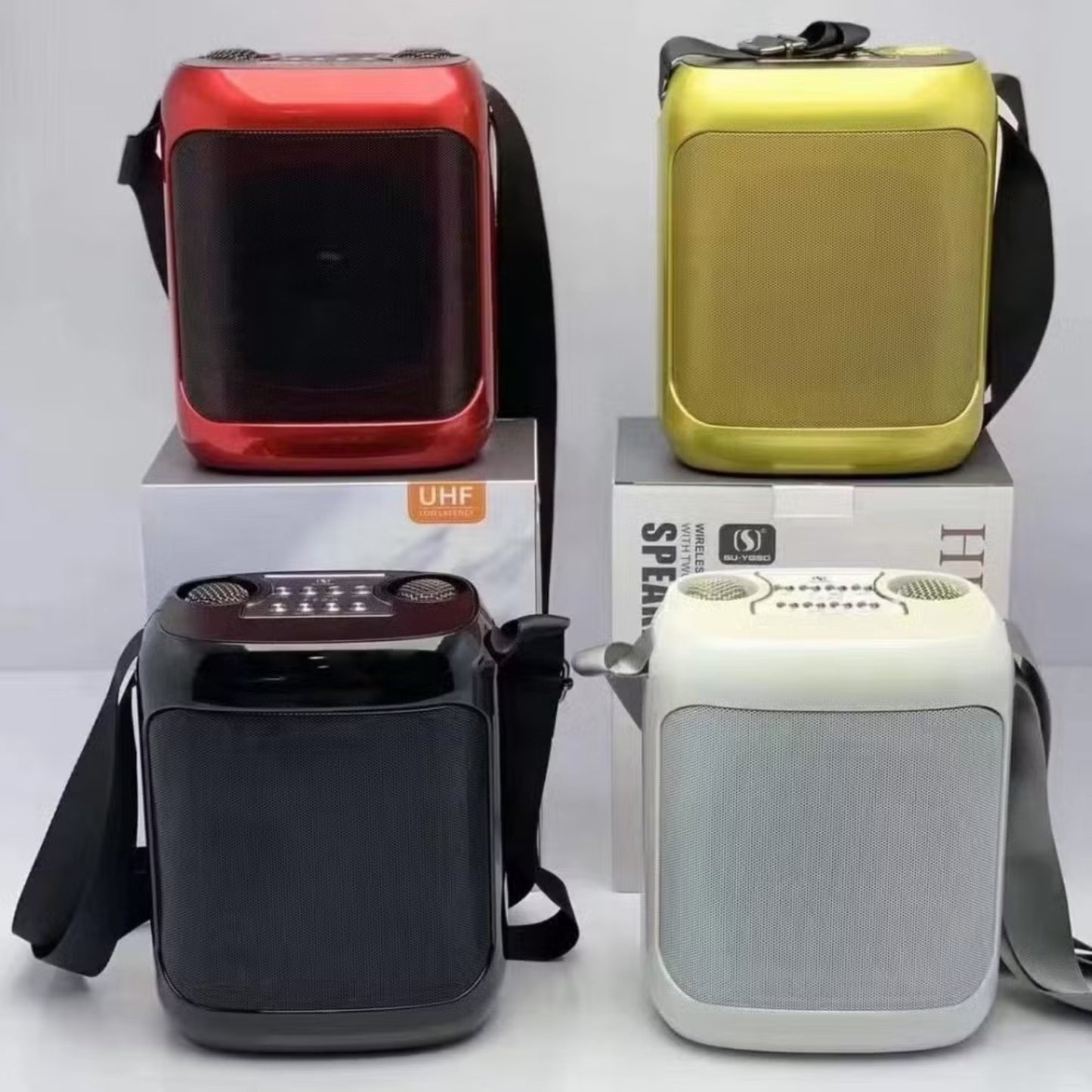 YS-220 Portable Bluetooth Karaoke Speaker with Dual Wireless Microphones | Outdoor & Indoor Bluetooth 5.0 Speaker with Voice Effects