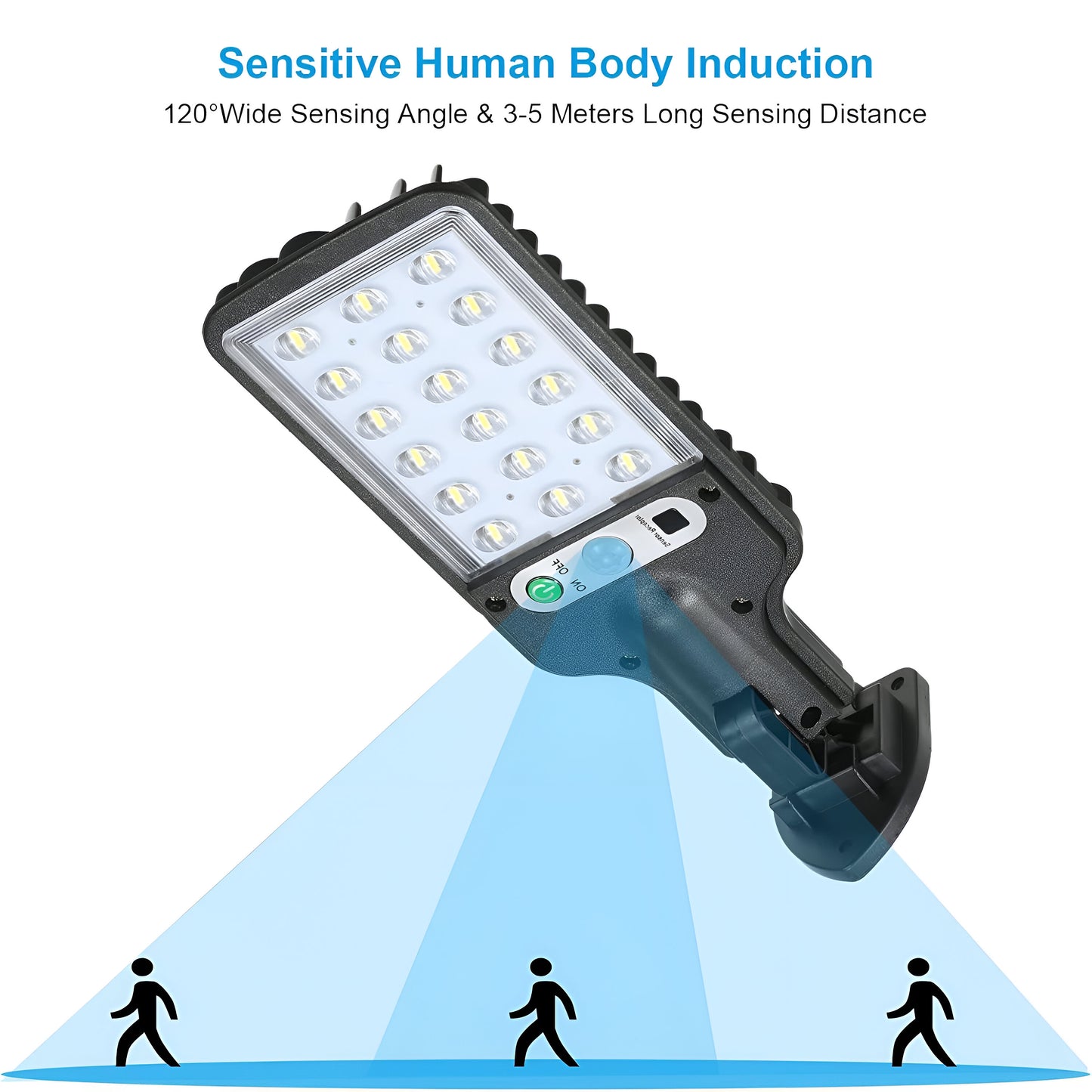 Solar Powered Sensor Street Lamp – Outdoor LED Wall Security Light with Motion Detection