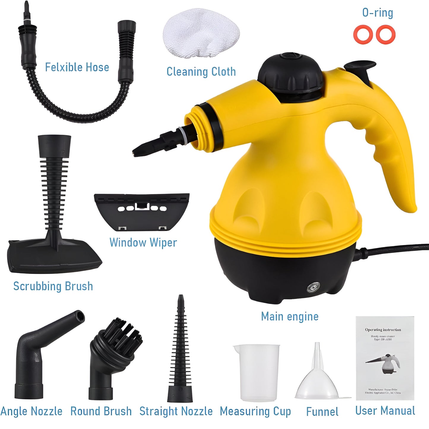 Portable Handheld Steam Cleaner | High-Temperature Pressurized Steam Cleaning Machine with 10 Accessories – For Home, Car, Kitchen, Bathroom, Sofa, and Window