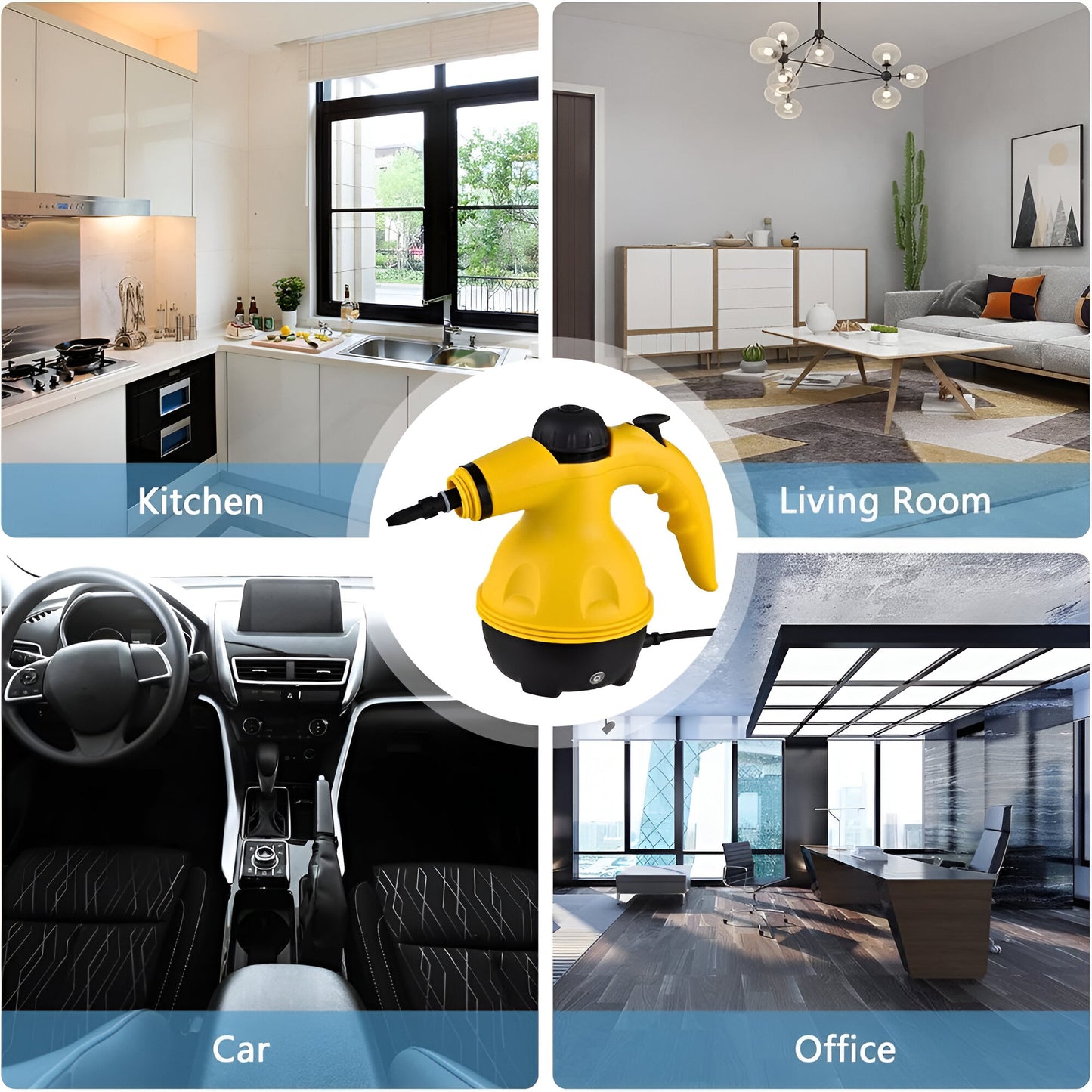 Portable Handheld Steam Cleaner | High-Temperature Pressurized Steam Cleaning Machine with 10 Accessories – For Home, Car, Kitchen, Bathroom, Sofa, and Window