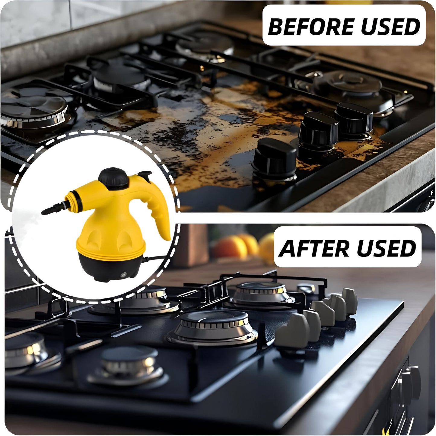 Portable Handheld Steam Cleaner | High-Temperature Pressurized Steam Cleaning Machine with 10 Accessories – For Home, Car, Kitchen, Bathroom, Sofa, and Window