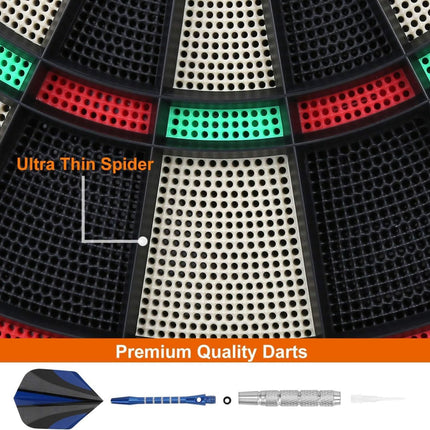 Electronic Dart 4 Board Set with LED Display – 27 Games, 243 Variations, Soft-Tip Safety Darts