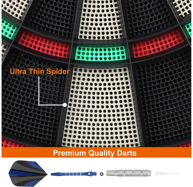 Electronic Dart 4 Board Set with LED Display – 27 Games, 243 Variations, Soft-Tip Safety Darts