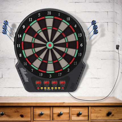Electronic Dart 4 Board Set with LED Display – 27 Games, 243 Variations, Soft-Tip Safety Darts