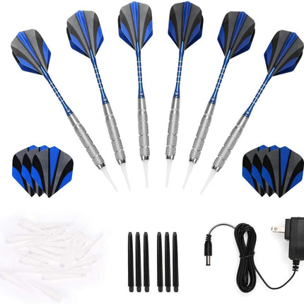 Electronic Dart 4 Board Set with LED Display – 27 Games, 243 Variations, Soft-Tip Safety Darts