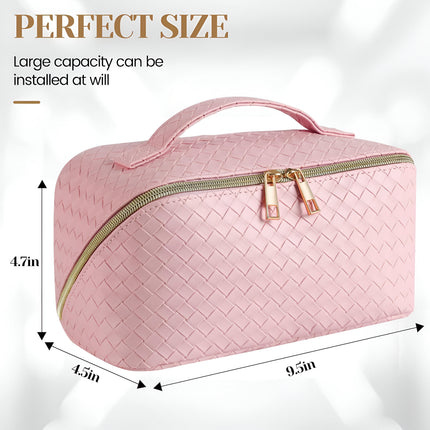 Makeup Bag – Large Capacity | Waterproof Travel Cosmetic Organizer with Handle & Divider
