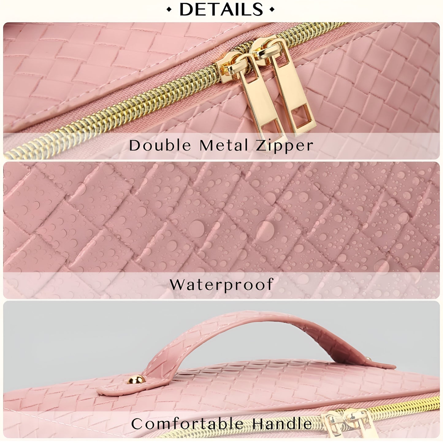 Makeup Bag – Large Capacity | Waterproof Travel Cosmetic Organizer with Handle & Divider