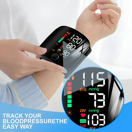 Wrist Electronic Sphygmomanometer – Voice Broadcast, 2-User Memory, Portable Health Tracker