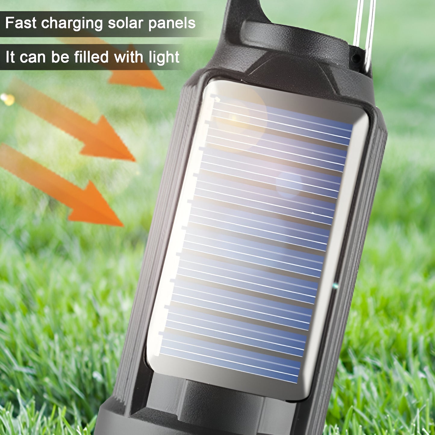 Solar Camping Lamp – Waterproof LED Light with Hook & Type-C Charging