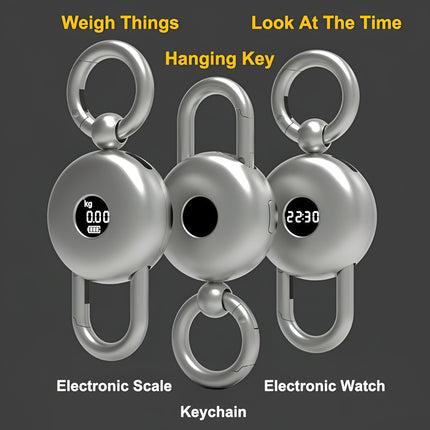 3-in-1 Keychain Digital Scale – Electronic Watch, Key Holder & Portable Weighing Tool