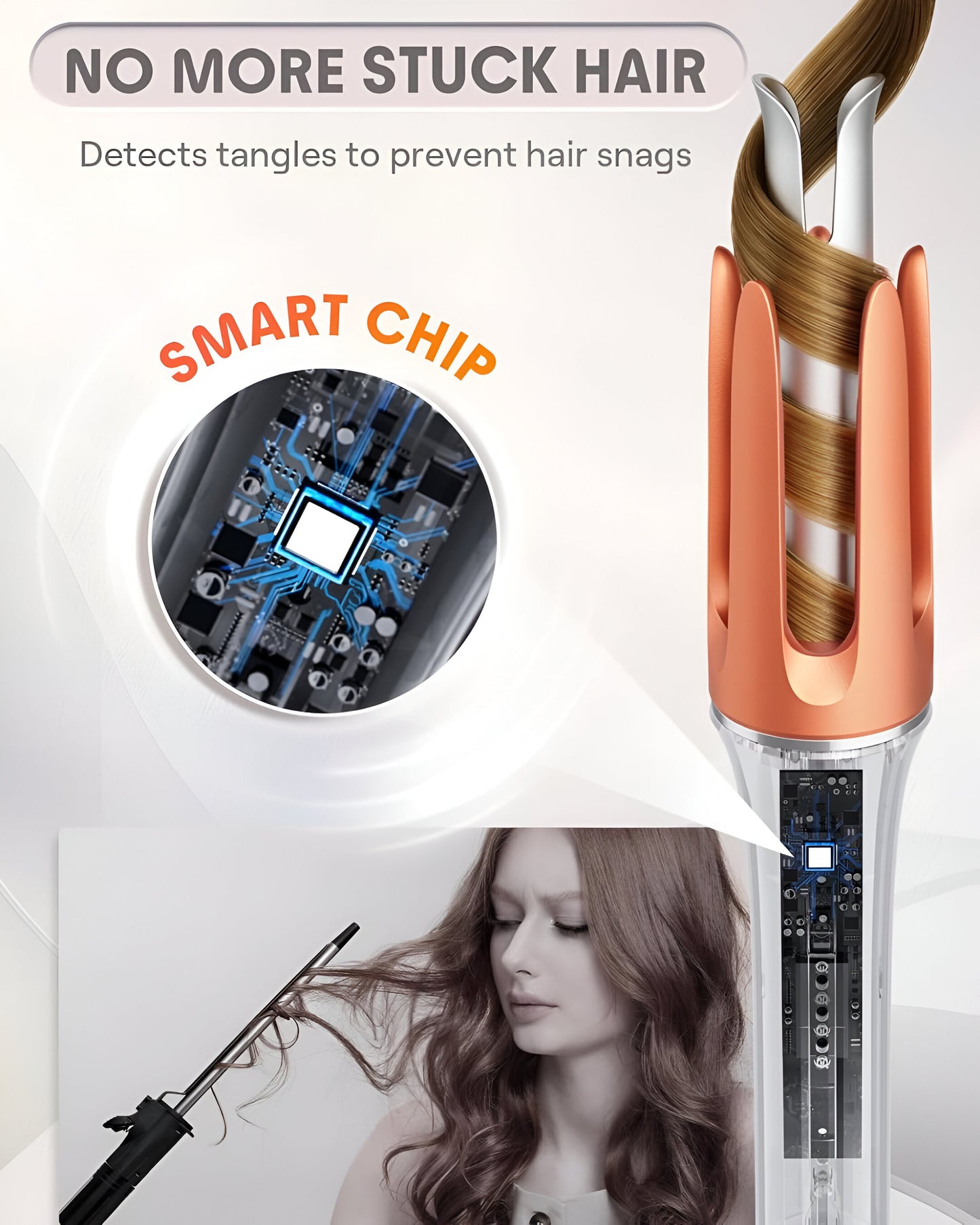 SHEGLAM HAIR Auto Curler - Automatic Curling Iron with Fast Heating, 3 Temperature Settings, 2-Way Rotation, Anti-Scald & Tangle-Free Design