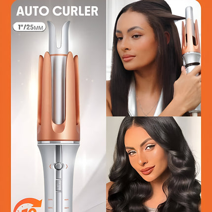 SHEGLAM HAIR Auto Curler - Automatic Curling Iron with Fast Heating, 3 Temperature Settings, 2-Way Rotation, Anti-Scald & Tangle-Free Design