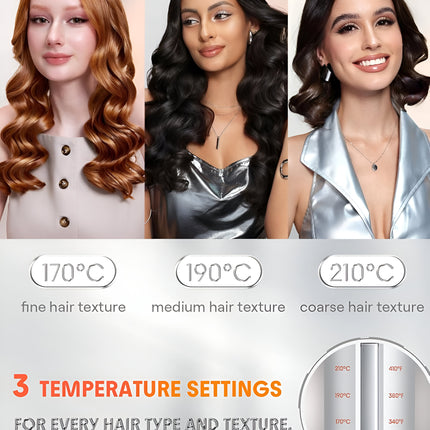 SHEGLAM HAIR Auto Curler - Automatic Curling Iron with Fast Heating, 3 Temperature Settings, 2-Way Rotation, Anti-Scald & Tangle-Free Design