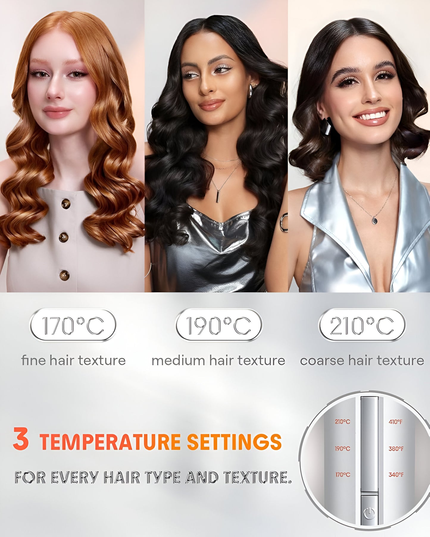 SHEGLAM HAIR Auto Curler - Automatic Curling Iron with Fast Heating, 3 Temperature Settings, 2-Way Rotation, Anti-Scald & Tangle-Free Design