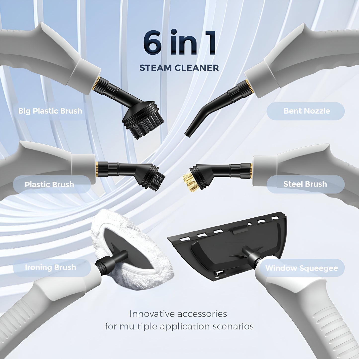 Handheld Steam Cleaner 2500W – 6-in-1 High-Pressure Steamer with Smart Touch Control, Fast Heating & 1100ml Tank