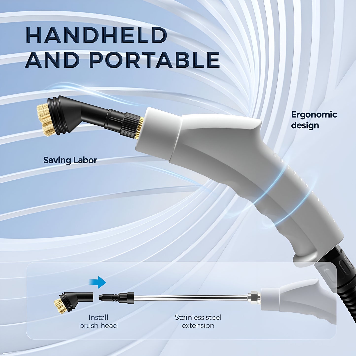 Handheld Steam Cleaner 2500W – 6-in-1 High-Pressure Steamer with Smart Touch Control, Fast Heating & 1100ml Tank