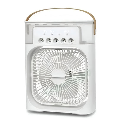 Mini Cooling Fan – Portable 3-in-1 Air Conditioner | Humidifier | LED Night Light | 600ml Tank | USB Powered