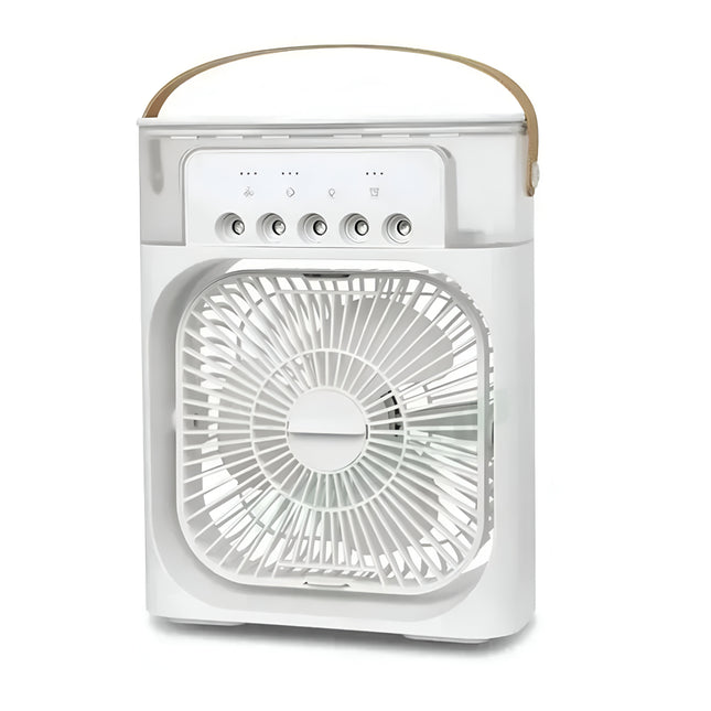 Mini Cooling Fan – Portable 3-in-1 Air Conditioner | Humidifier | LED Night Light | 600ml Tank | USB Powered