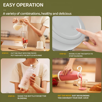 Portable Juice Blender 500ml – Rechargeable & Easy to Clean