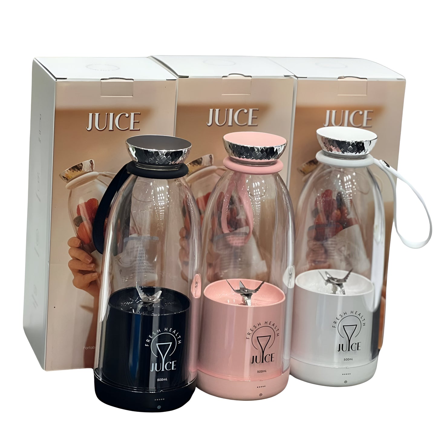 Portable Juice Blender 500ml – Rechargeable & Easy to Clean