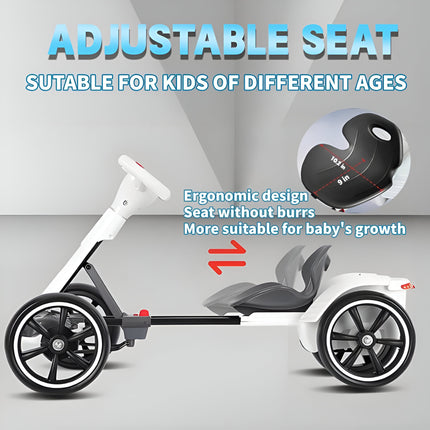6V Foldable Electric Go Kart for Kids – Adjustable Seat, EVA Wheels, LED Lights | Ride-On Car for Boys & Girls Ages 3–8 (Red)