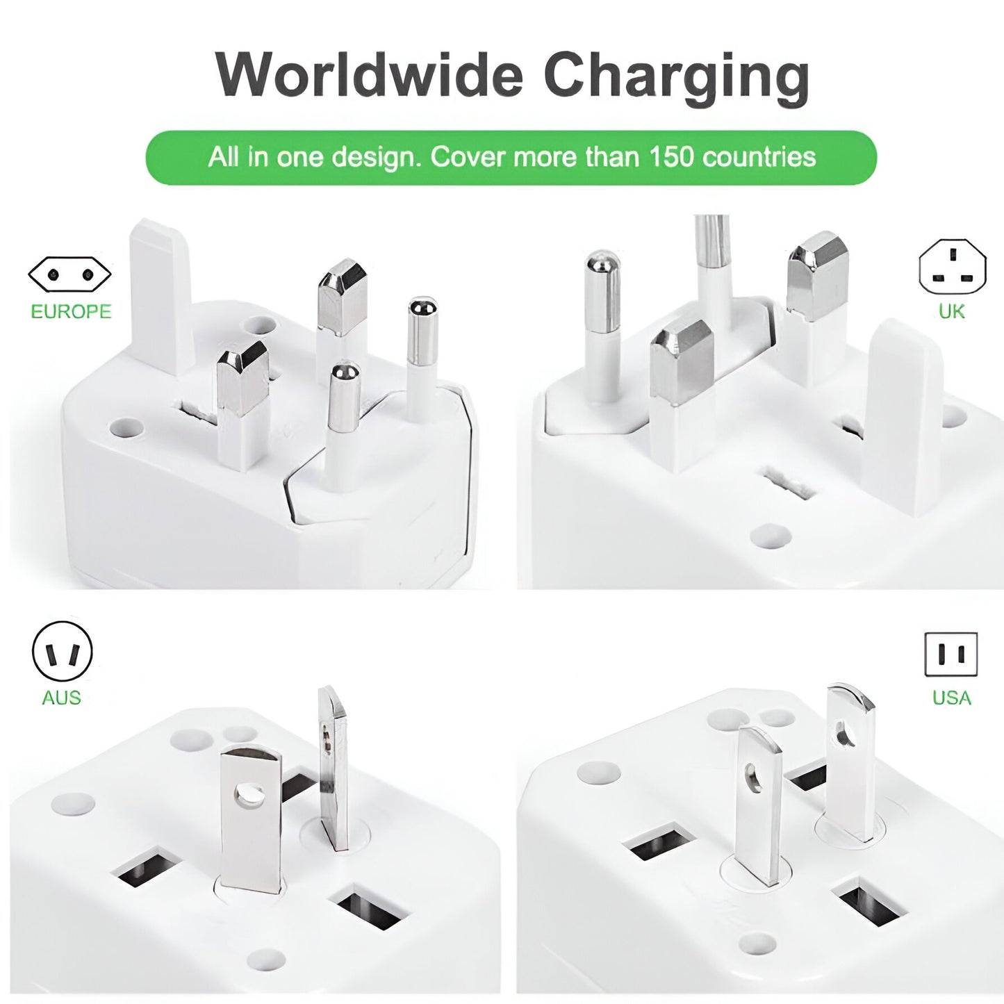 Universal International Travel Adapter – All-in-One Worldwide Plug Converter