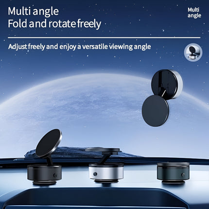D21 Magnetic Vacuum Phone Holder – 360° Rotatable Suction Mount with Type-C Charging | 65kpa Power for Car, Glass, Mirror, Gym (Black)