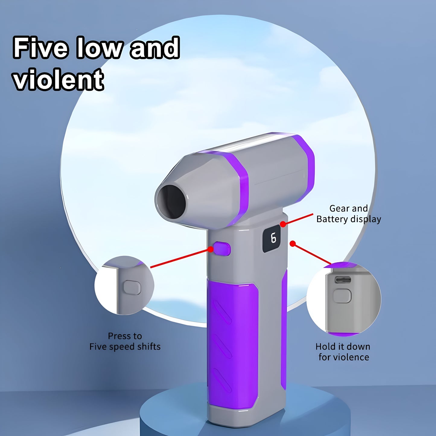 Mini Jet Fan X8 – Ultra-Powerful Handheld Violent Fan with 6-Speed Modes