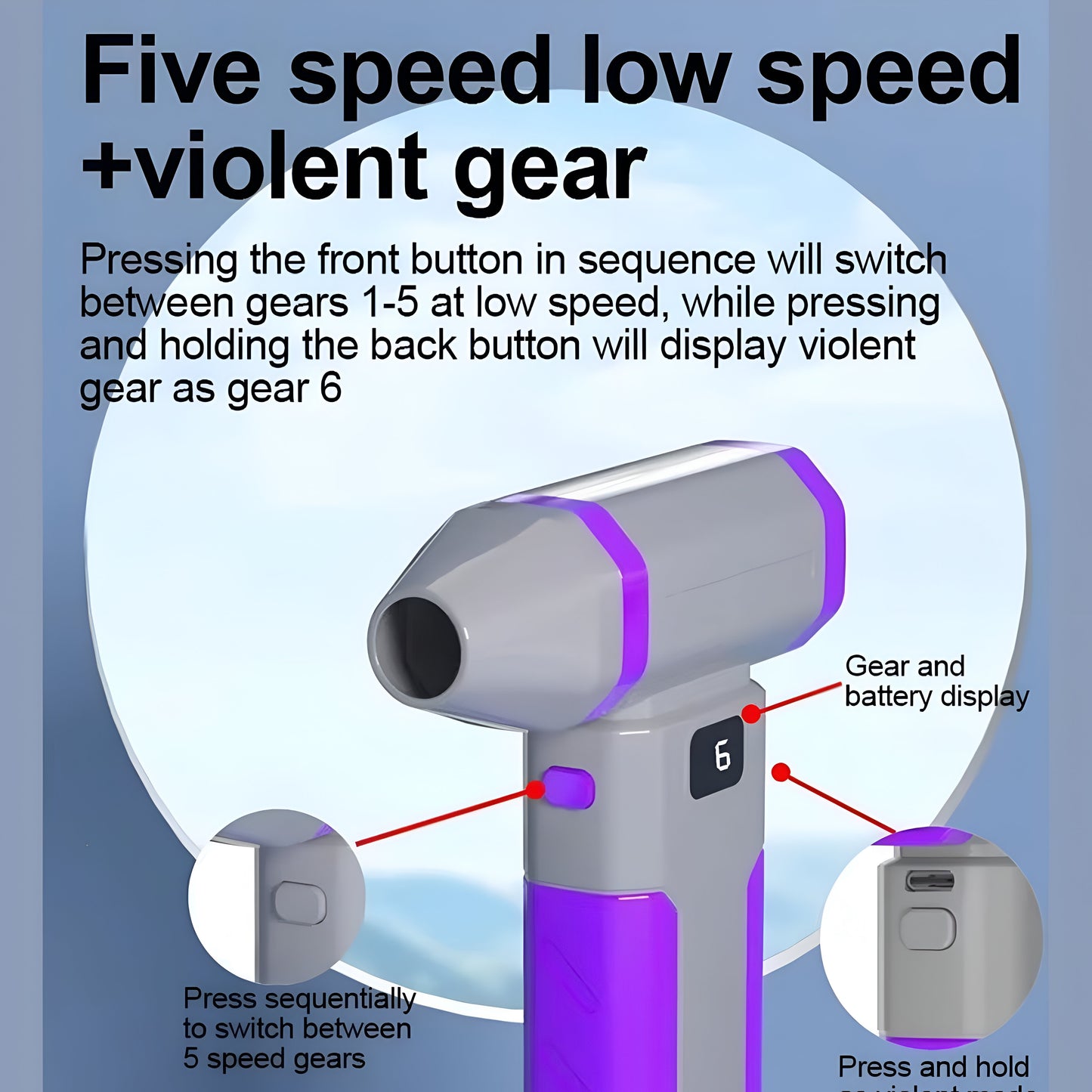 Mini Jet Fan X8 – Ultra-Powerful Handheld Violent Fan with 6-Speed Modes