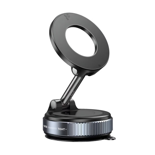 K007 Vacuum Suction Magnetic Phone Holder – 360° Adjustable Car Mount (Black)