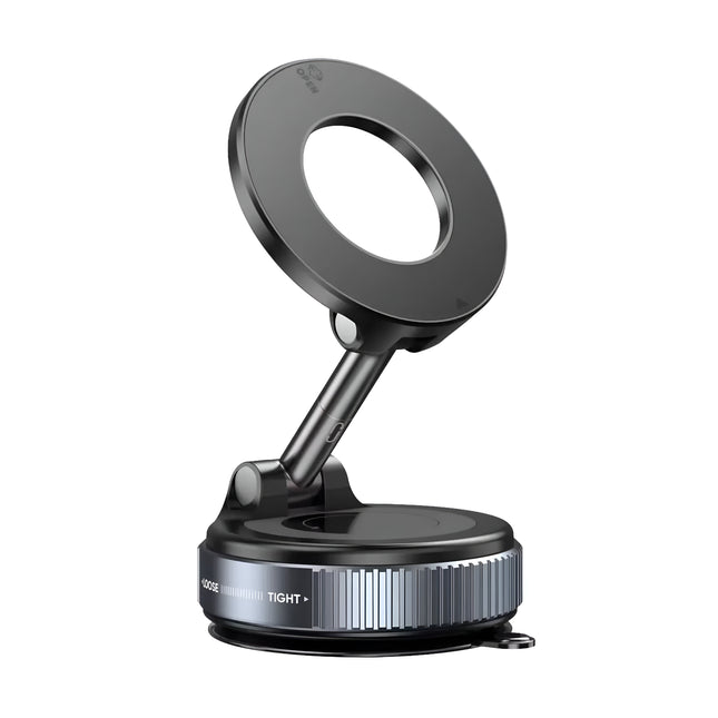 K007 Vacuum Suction Magnetic Phone Holder – 360° Adjustable Car Mount (Black)