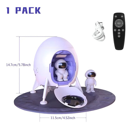 Astronaut Lander Projection Light– Galaxy Projector & Bluetooth Speaker with Astronaut Figures