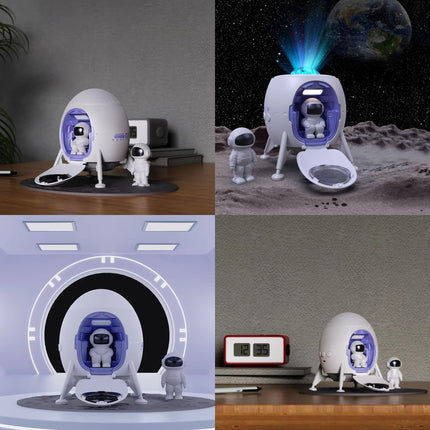 Astronaut Lander Projection Light– Galaxy Projector & Bluetooth Speaker with Astronaut Figures