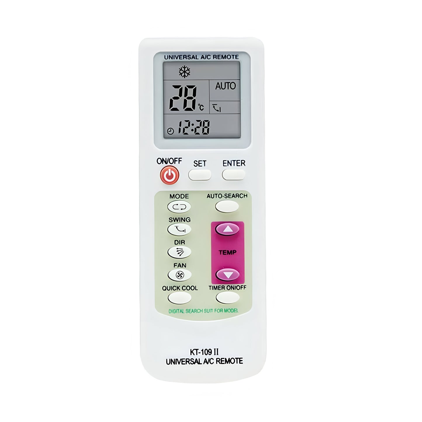 KT-109 II Universal Air Conditioner Remote Control – Compatible with All Major AC Brands
